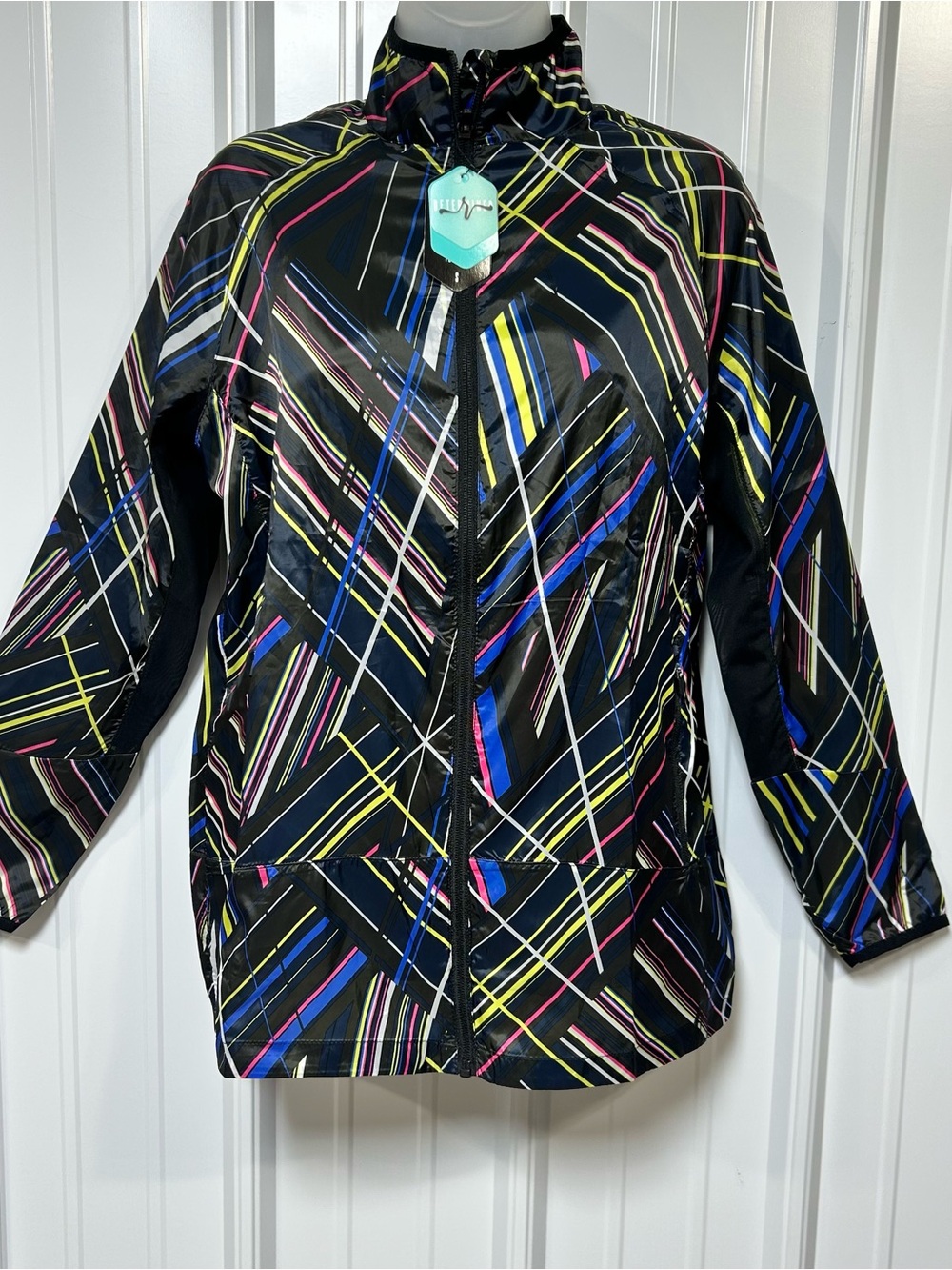 Lularoe Rise Athletic Jacket Small 80s Inspired Neon Windbreaker